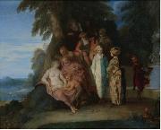 Claude Gillot A scene inspired by the Commedia Dell'arte oil painting on canvas